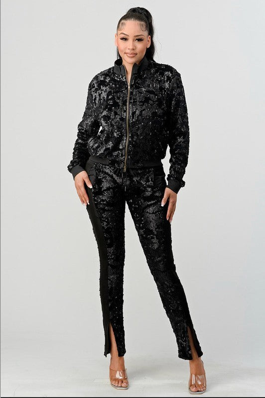 Sequin pants set