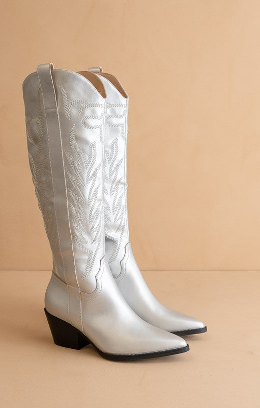 Silver cowgirl boots