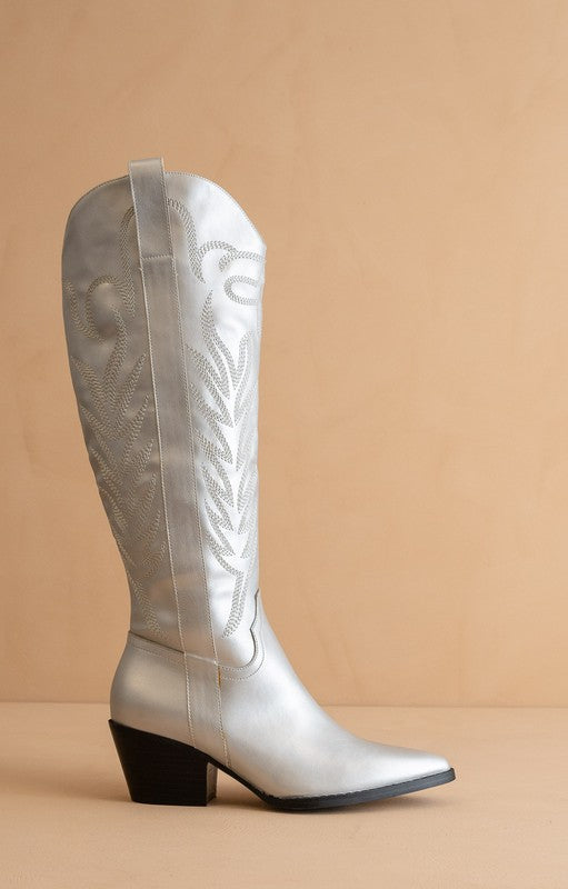 Silver cowgirl boots