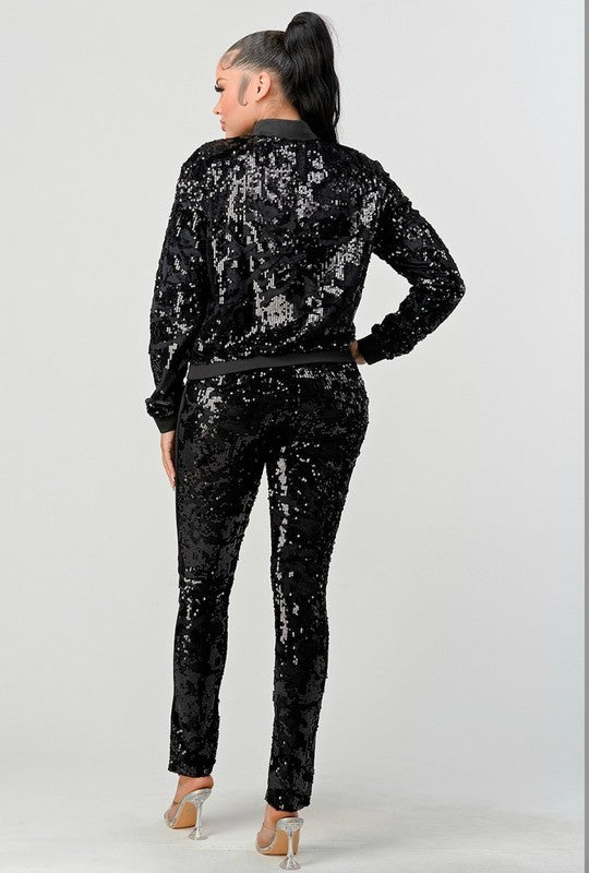 Sequin pants set