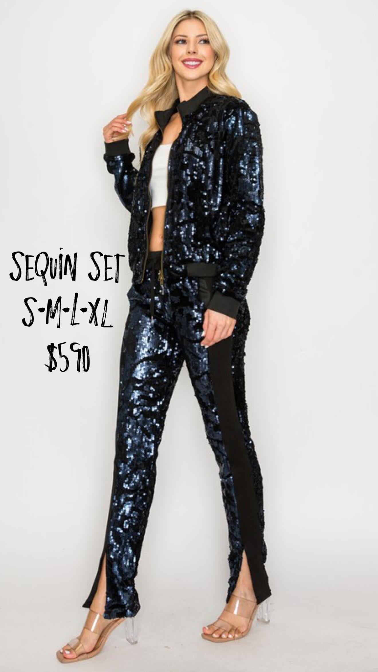 Sequin pants set