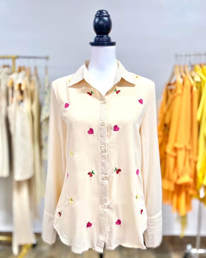 Camisa chiffon corazones