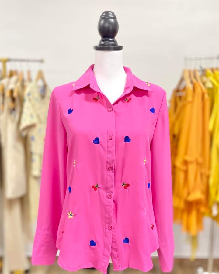 Camisa chiffon corazones