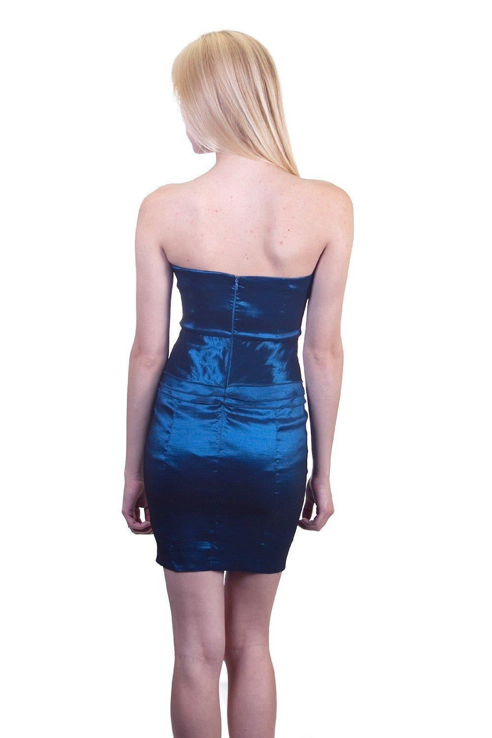 Electric blue strapless dress