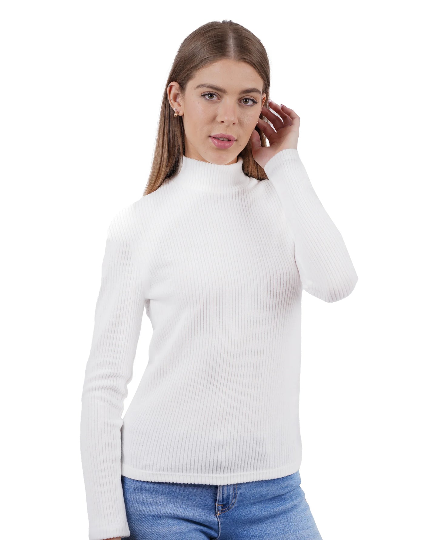 Blusa hueso cuello alto