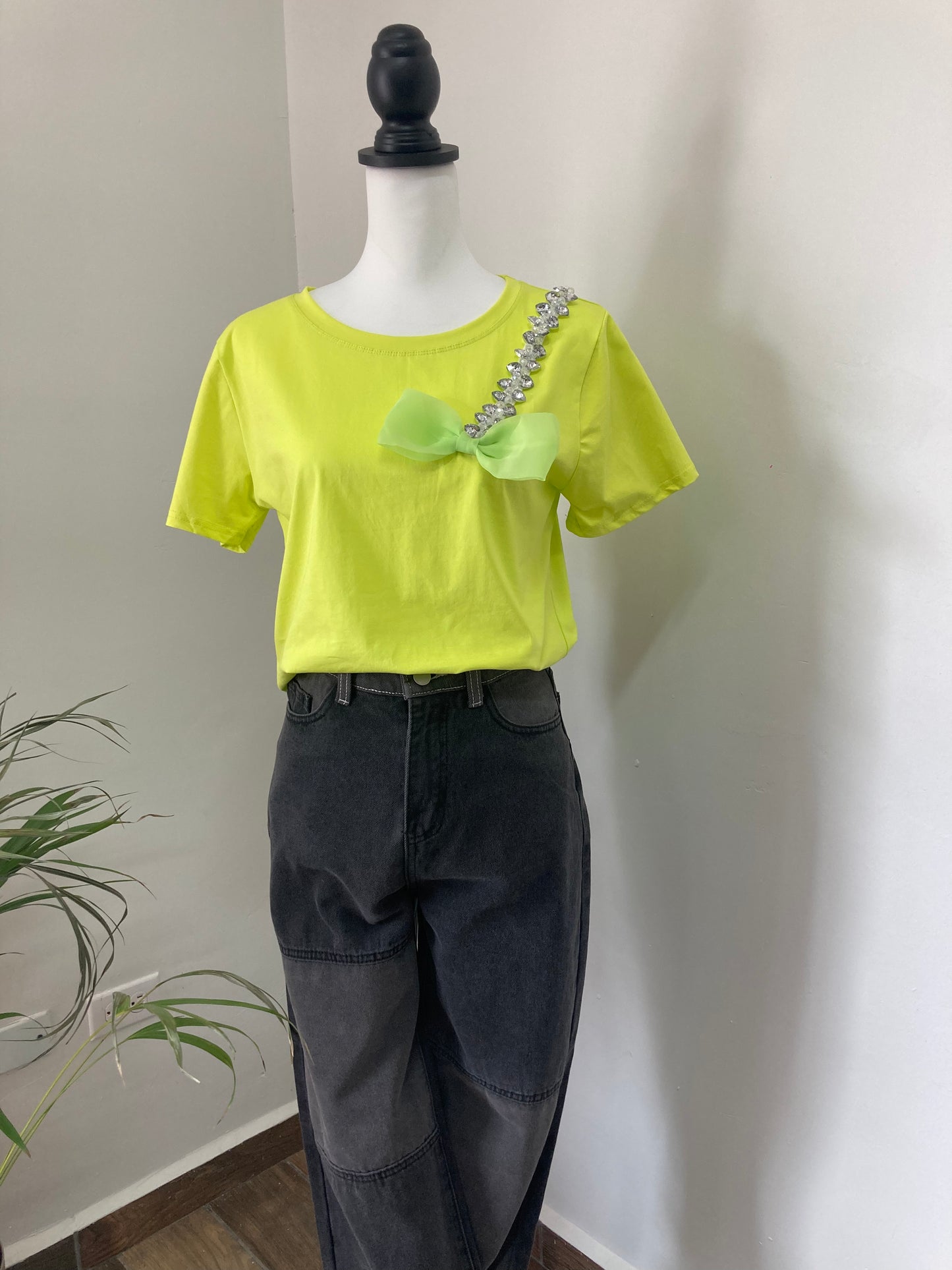 Blusa Bow diamonds