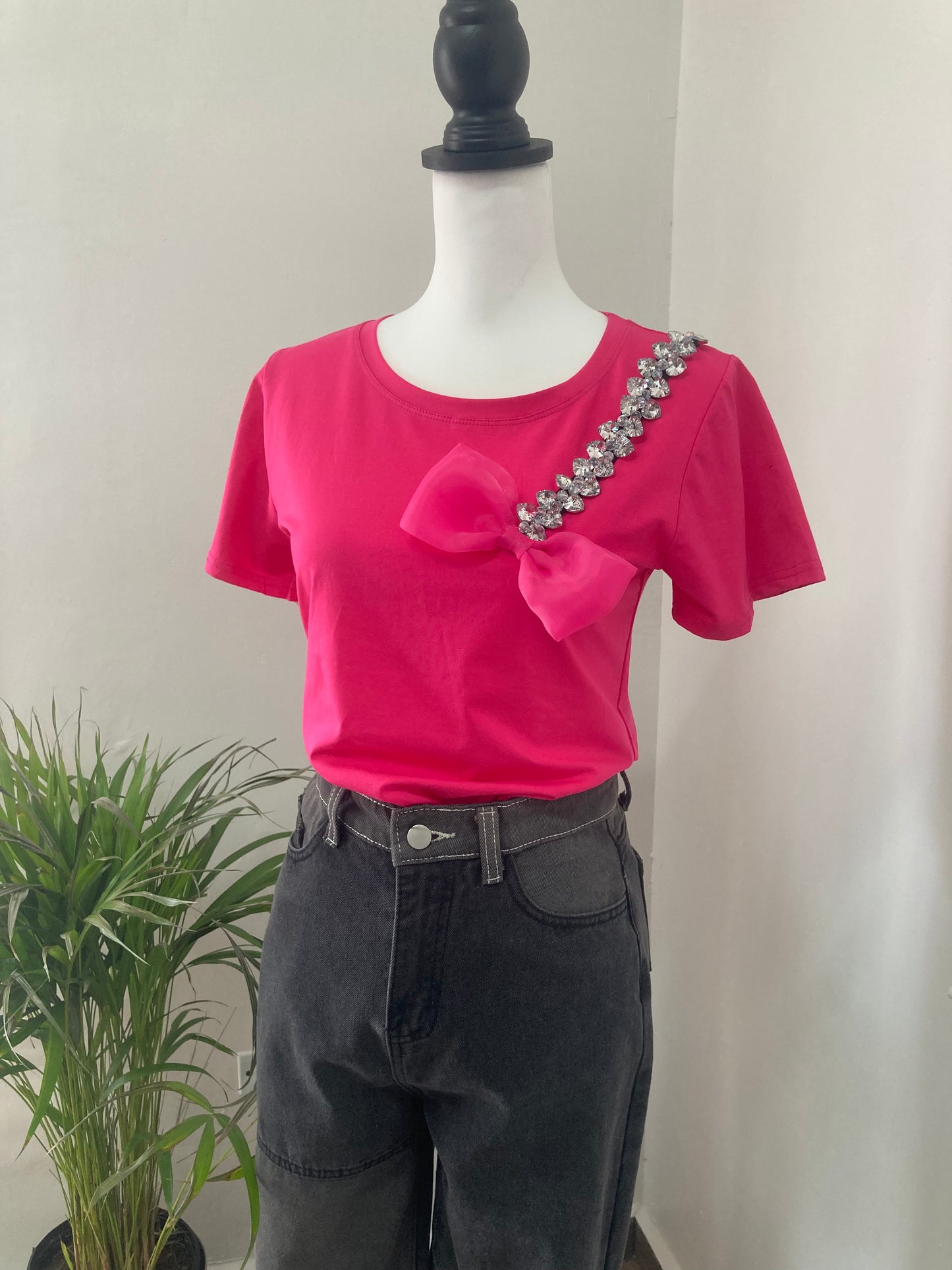 Blusa Bow diamonds