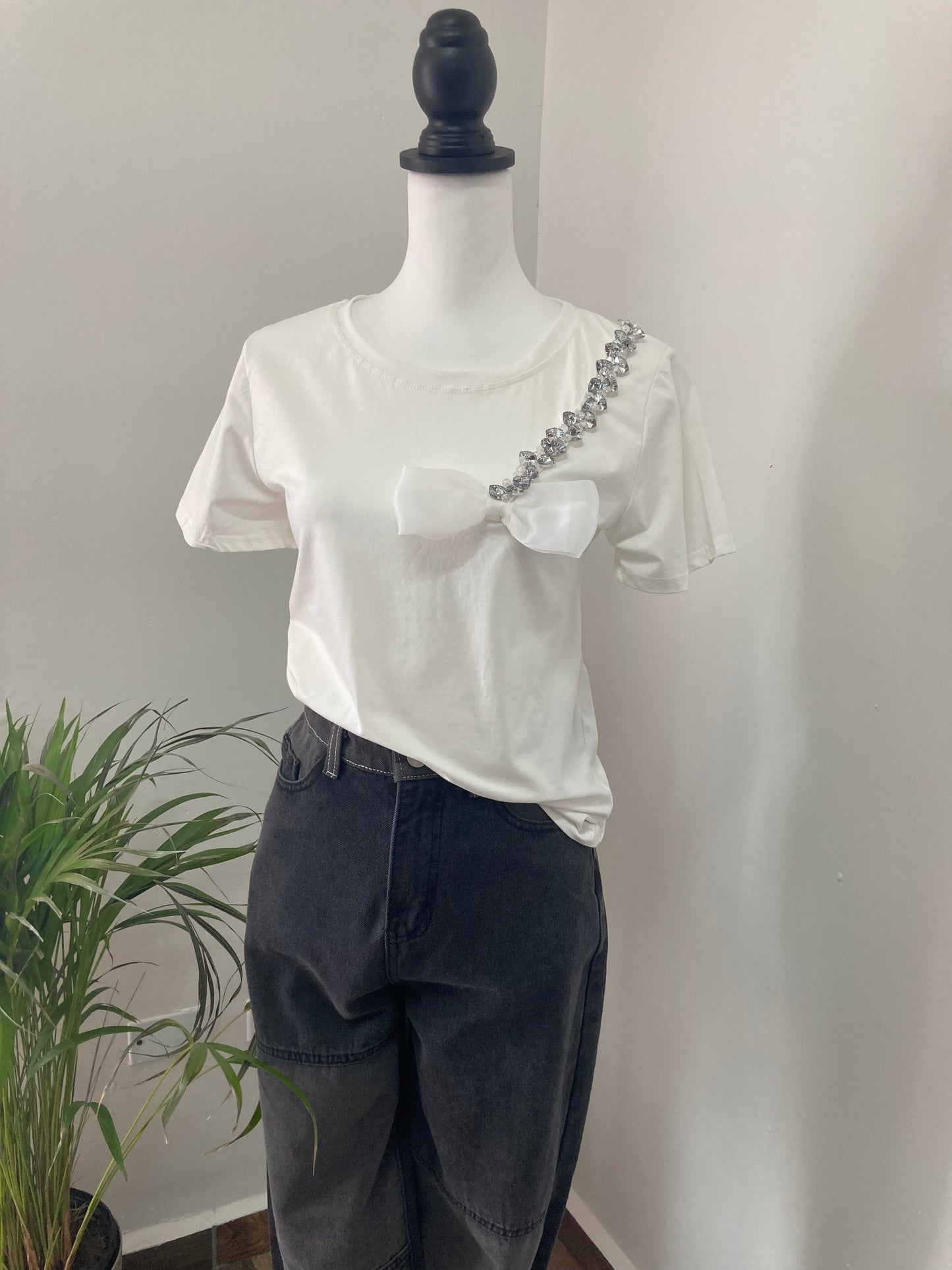 Blusa Bow diamonds