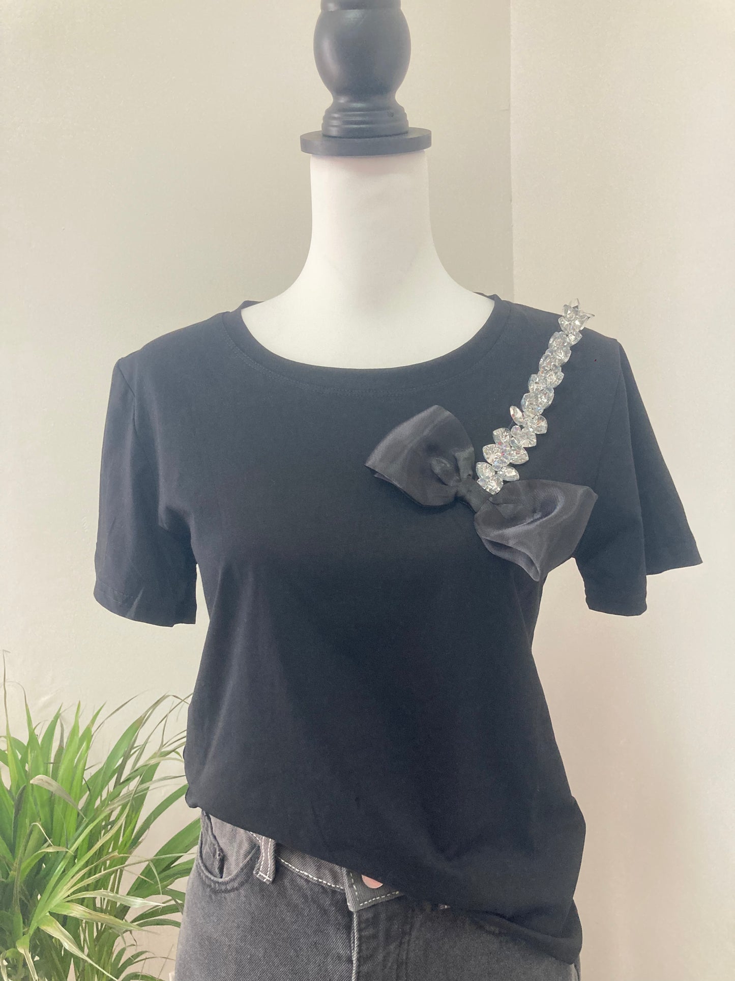 Blusa Bow diamonds