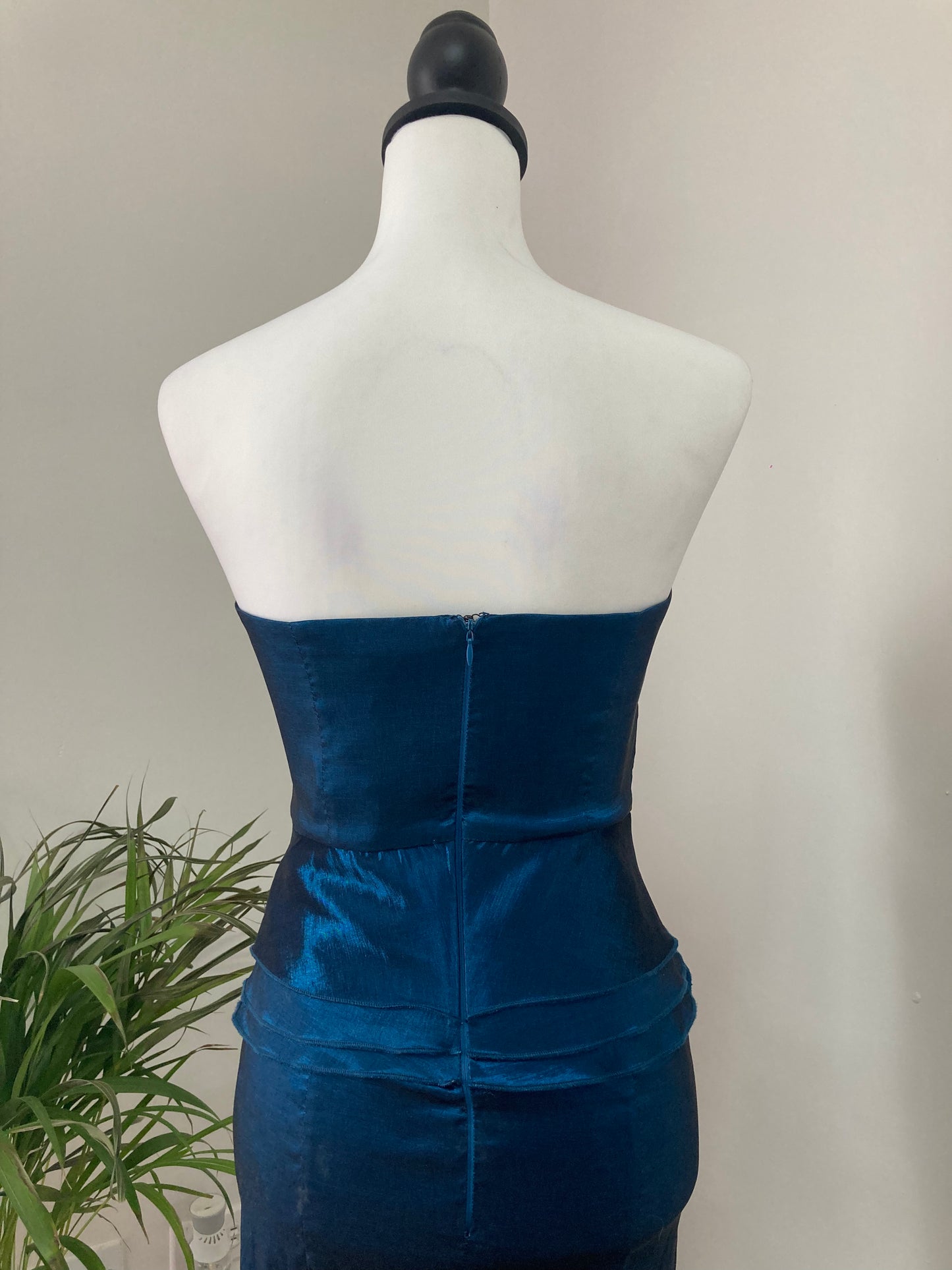 Electric blue strapless dress