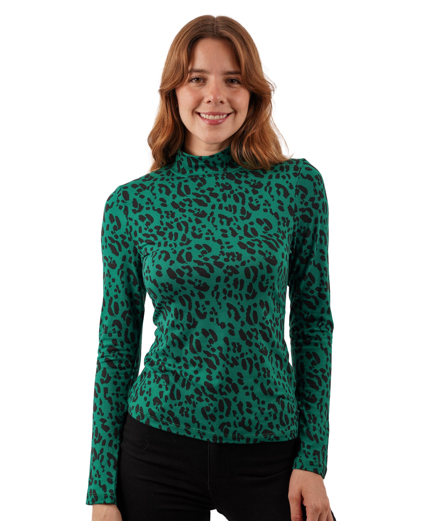 Blusa print cuello corto
