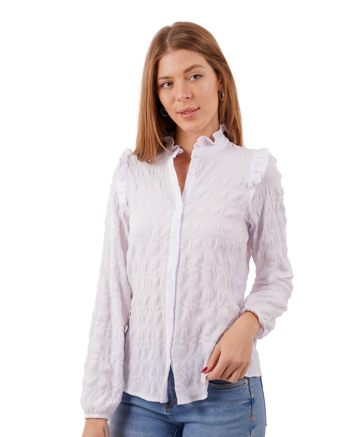 Camisa crepe blanca