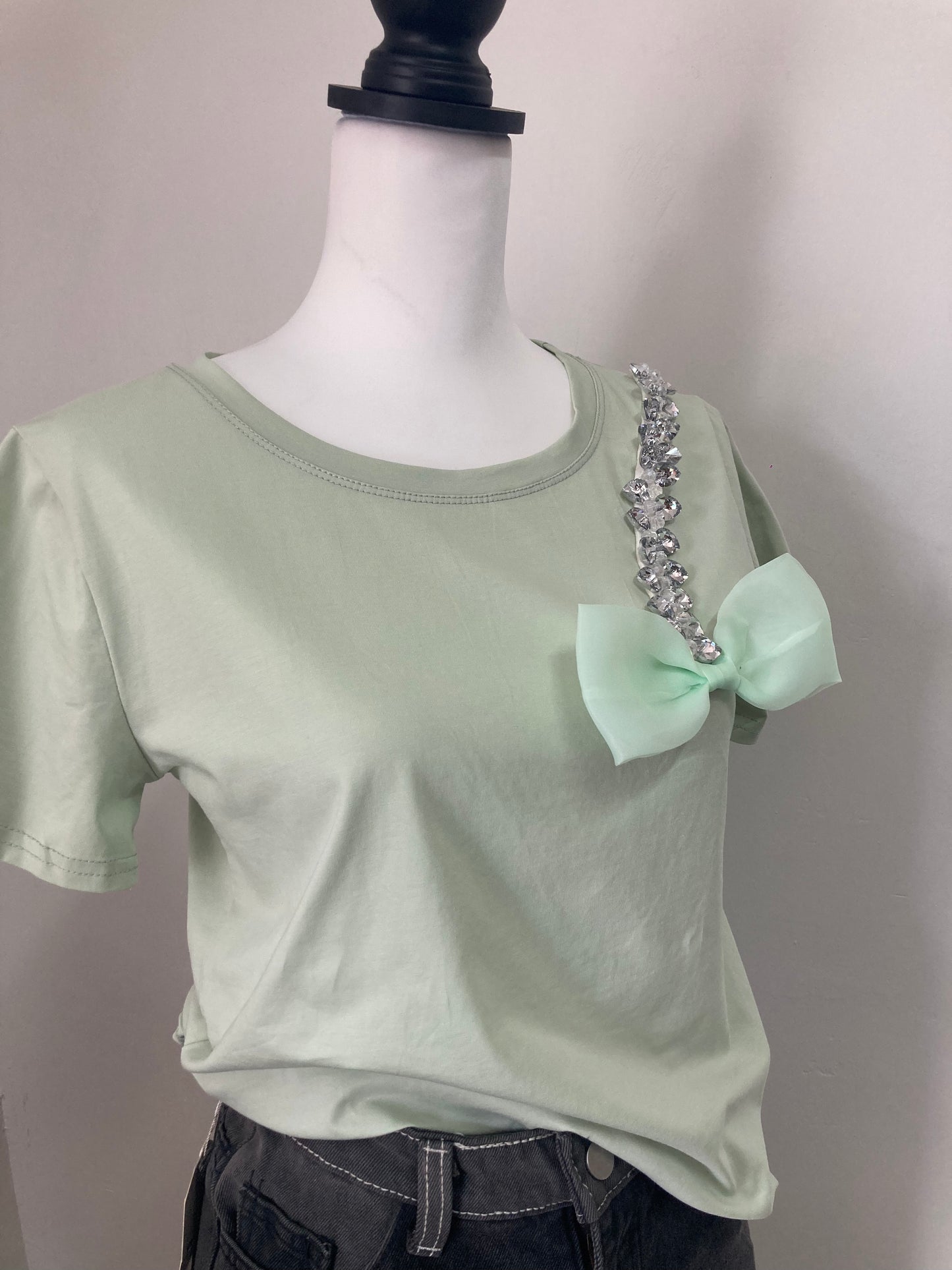 Blusa Bow diamonds