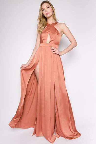 Vestido Largo Marron