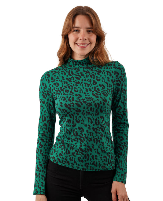 Blusa print cuello corto